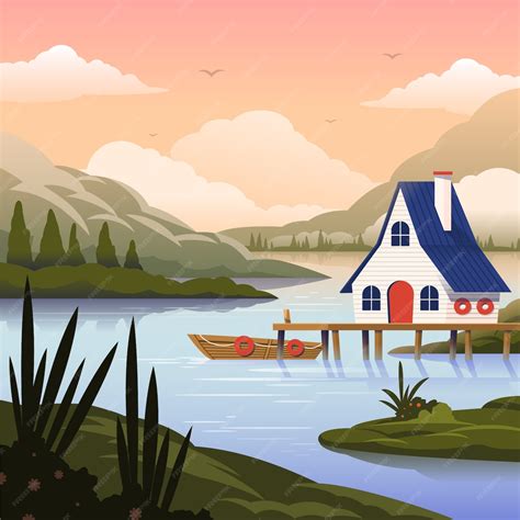 Free Vector Hand Drawn Nature Scene Illustration