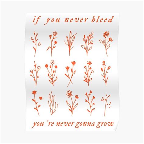 If You Never Bleed You Re Never Gonna Grow Poster For Sale By Merao Redbubble