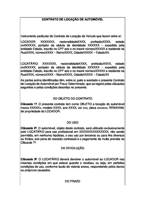 Contrato De Aluguel Simples Modelo Braincp