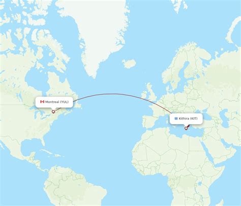 Flights From Montreal To Kithira YUL To KIT Flight Routes