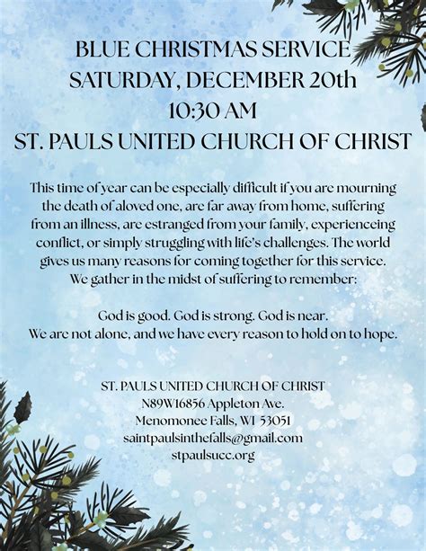 Blue Christmas Worship Service, N89W16856 Appleton Ave, Menomonee Falls