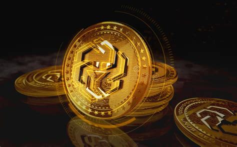 UNUS SED LEO Cryptocurrency Golden Coin 3d Illustration Editorial Stock