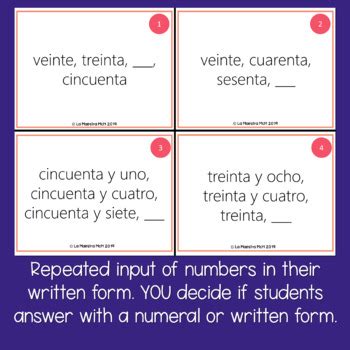 Spanish Number Task Cards High School Activity Los N Meros