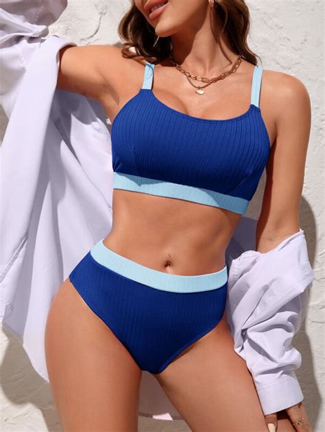 Shein Swim Sprty Contrast Trim Bikini Swimsuit Shein Usa