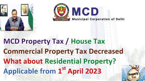 Mcd Property Tax Applicable From St April I Property Tax Delhi I