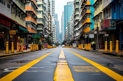 Premium Photo Surface Level Of Road Along Buildings