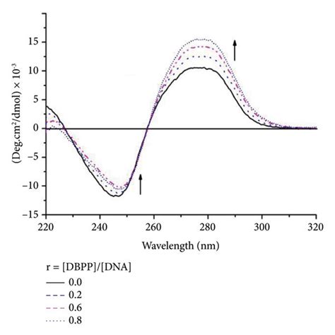 A CD Spectra Of CT DNA 0 1 MM In The Presence Of DBPP At Different