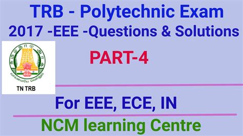 Trb Polytechnic Exam Eee Questions Detailed Solutions