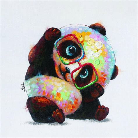 Yosemite Home Decor 24 In H X 24 In W Smarty Panda Artwork In