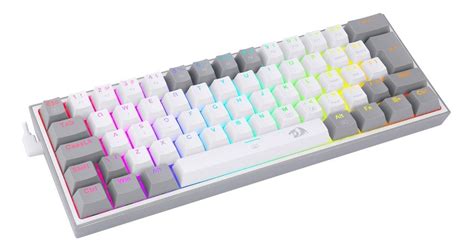 Teclado Mec Nico Gamer Redragon Fizz Branco E Cinza Rgb Frete Gr Tis