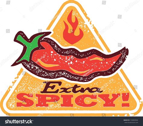 Extra Spicy Food Warning Sign Stock Vector 153894944 Shutterstock