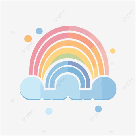 Rainbow And Clouds Flat Style Symbol Vector A Lineal Icon Depicting