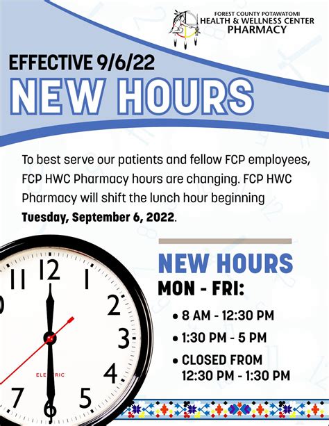 New Pharmacy Hours - Forest County Potawatomi