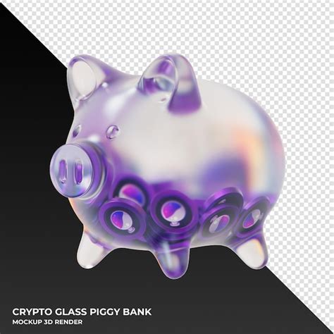 Premium Psd Osmosis Osmo Glass Piggy Bank With Crypto Coins D