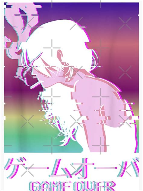 Japanese Vaporwave Sad Anime Girl Game Over Indie Aesthetic T Shirt