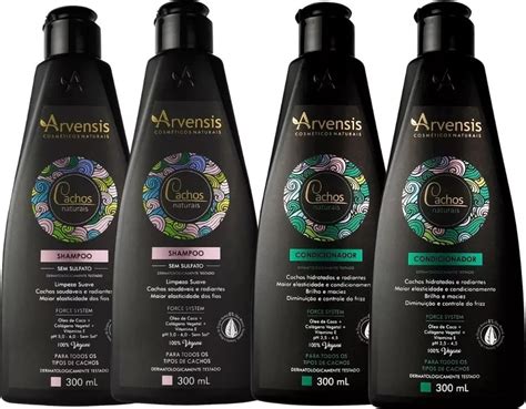 Kit Cachos Arvensis 2 Shampoos E 2 Condicionadores 300ml