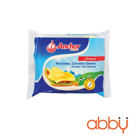 Phô mai lát Cheddar Anchor 200g 12 lát Abby Đồ làm bánh nấu ăn