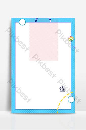 Simple Business Geometric Line Border Blue Background Poster