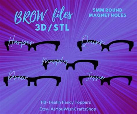 Brow Topper Diy File Pair Eyewear Compatible D Printer File Stl