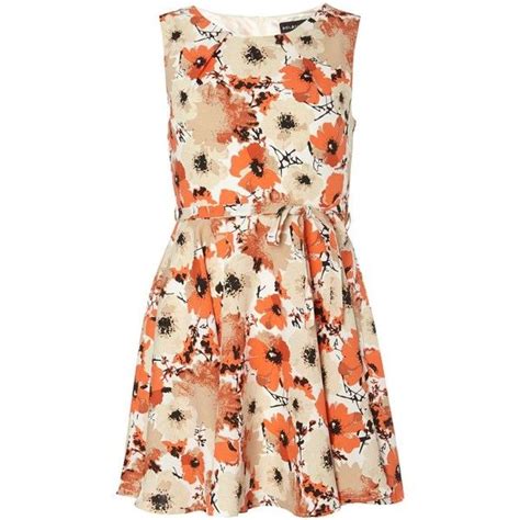 Mela Orange Poppy Print Dress Poppy Print Dress Dresses Poppy Print