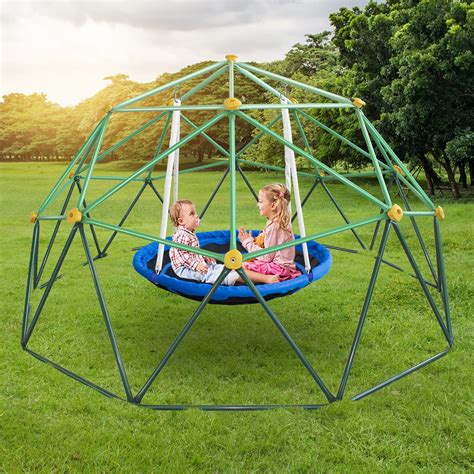 Ft Climbing Dome With Saucer Swing Geometric Dome Climber Play