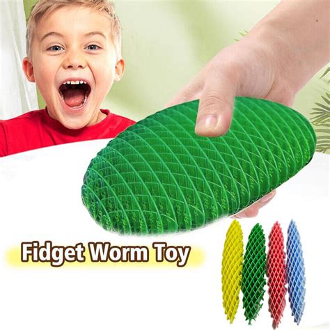 New Fidget Worm Decompression Deformation Worm Popit Vent Fingertip Sensory Toy Ebay