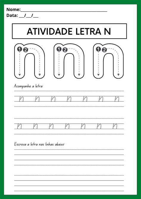 Atividades Com A Letra N Maiúscula E Minúscula Para Imprimir