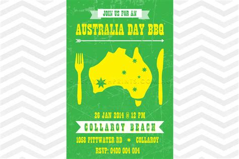 Australia Day Invitation Jellyfish Prints
