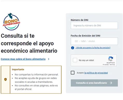 Bono Alimentario 2022 Link Consulta Dni Link Oficial Cómo Saber Si Soy Beneficiario Padrón Del