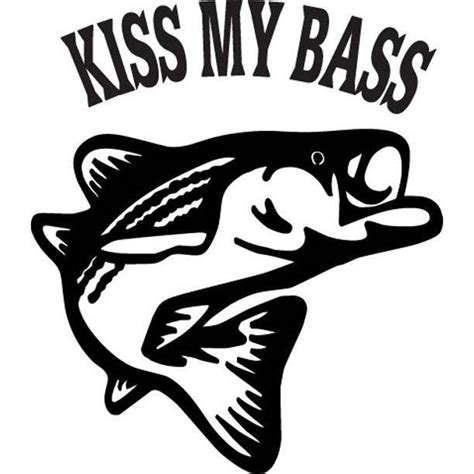 Kiss My Bass Funny Fishing Vinyl Decal Laptop Car Window Etsy