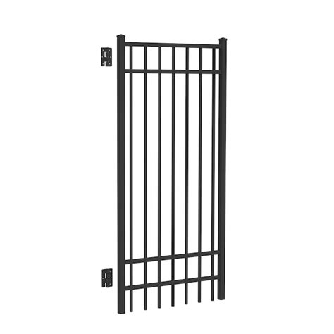 Freedom New Haven 6 Ft H X 3 Ft W Black Aluminum Spaced Picket Flat Top