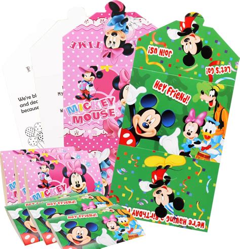 BSNRDX Minnie Invitations Anniversaire 12 Pièces Invitations de Fête et