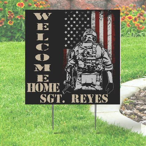 Welcome Home Military Sign single or Double-sided Comes With H-stake ...