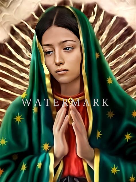 New Our Lady Of Guadalupe Blessed Virgin Mary Custom Elegant Style Digital Oil Painting Digital