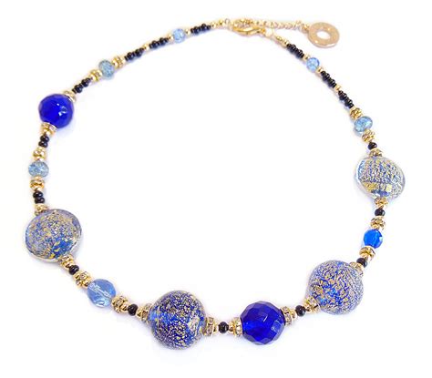 Collana Da Donna Girocollo Con Perle In Vetro Di Murano Originale