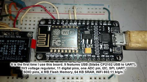 Nodemcu Esp8266 Wifi Weather Station With Bme280 Sensor Ssd1306 128x64