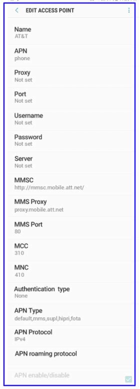 Apn Settings For At T