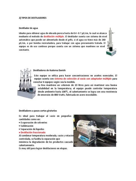 Tipos De Destiladores Y Procesos Pregunta 2 Pdf Agrietamiento