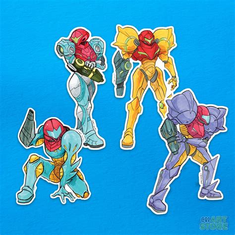 Metroid Samus Sticker Set Varia Suit Gravity Suit Fusion Suit Dread