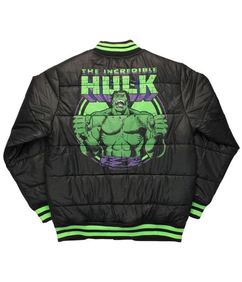 Quilted Black The Incredible Hulk Puffer Jacket Jackets Masters