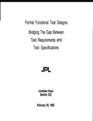 Fillable Online Trs New Jpl Nasa Formal Functional Test Designs