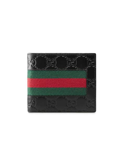 Gucci Mens Genuine Leather Wallet Credit Card Bifold Signature In 1060
