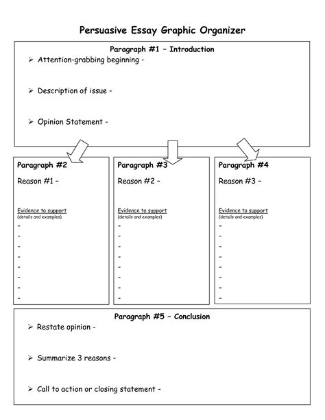 Graphic Organizer For Persuasive Essay