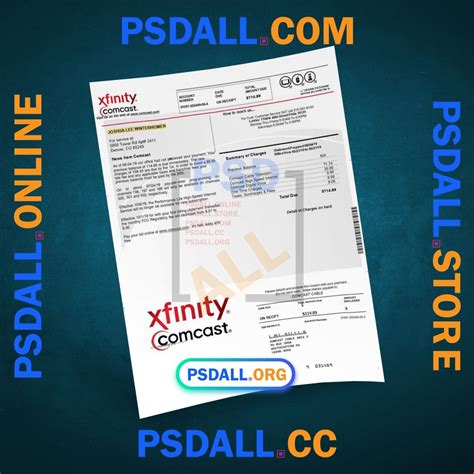 Usa Xfinity Comcast Bill Template In Pdf Format