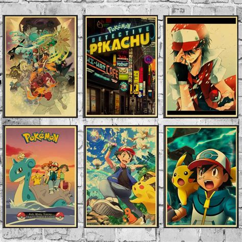 Pokemon Go Pikachu Cartoon Retro Wall Poster - KawaiiMerch.com