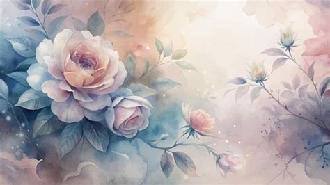 Fondo De Flores De Acuarela En Tonos Pastel Vector Premium