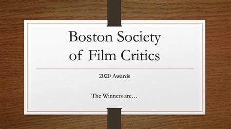 Boston Society Of Film Critics Awards Movies Of 2020 Youtube