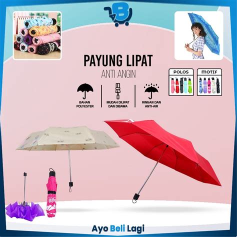 Jual Umbrella Payung Lipat Motif Kotak Super Kuat Dan Kokoh Anti Angin