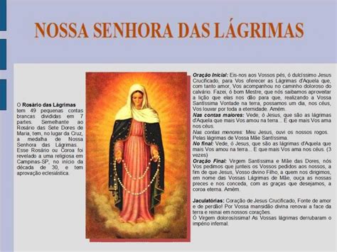 Reza O Ter O De Nossa Senhora Das L Grimas Nossa Senhoranossa Senhora