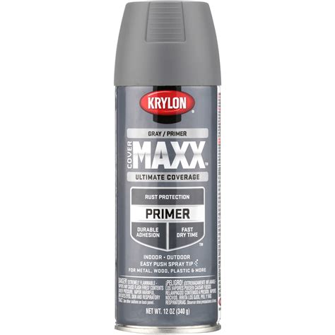 Krylon CoverMaxx Gray Ultimate Coverage Spray Primer 12 Oz Aerosol